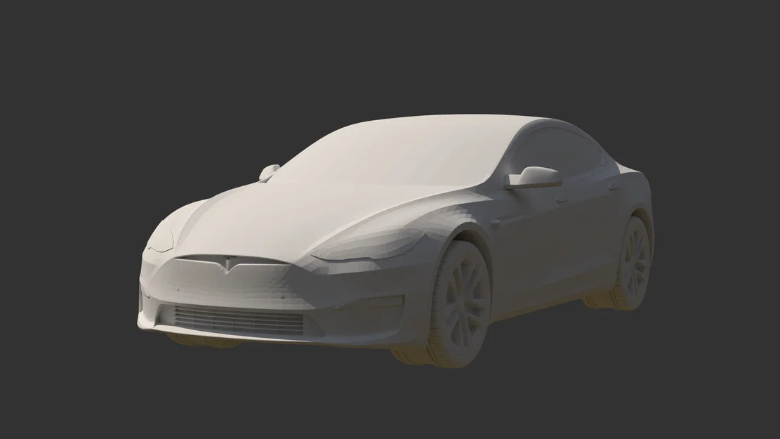 Tesla Model S 2023 STL – Mẫu xe 3D low poly chân thực để in 3D - Image 6