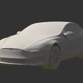 Tesla Model S 2023 STL – Mẫu xe 3D low poly chân thực để in 3D - Thumbnail 6
