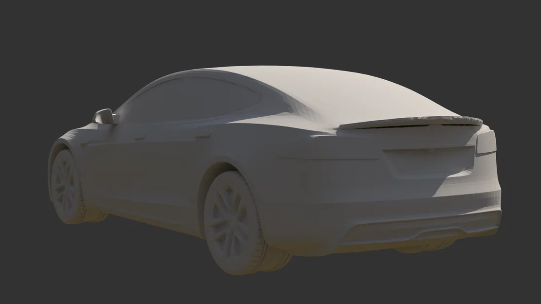 Tesla Model S 2023 STL – Mẫu xe 3D low poly chân thực để in 3D - Image 8