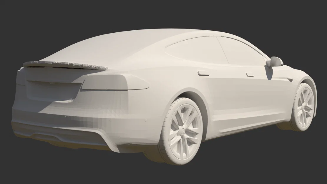Tesla Model S 2023 STL – Mẫu xe 3D low poly chân thực để in 3D - Image 9