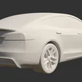 Tesla Model S 2023 STL – Mẫu xe 3D low poly chân thực để in 3D - Thumbnail 9