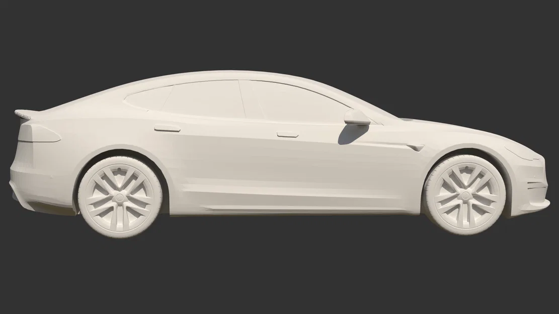 Tesla Model S 2023 STL – Mẫu xe 3D low poly chân thực để in 3D - Image 10