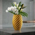 Bình Hoa Hiện Đại Xoắn Ốc Lụa Vàng - Thumbnail 1