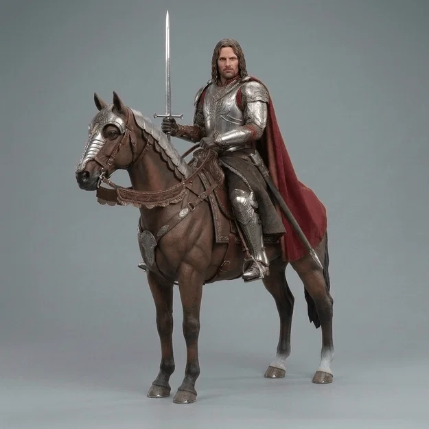 Mô hình 3D Aragorn cưỡi ngựa Brego - Chúa tể những chiếc nhẫn - Image 1