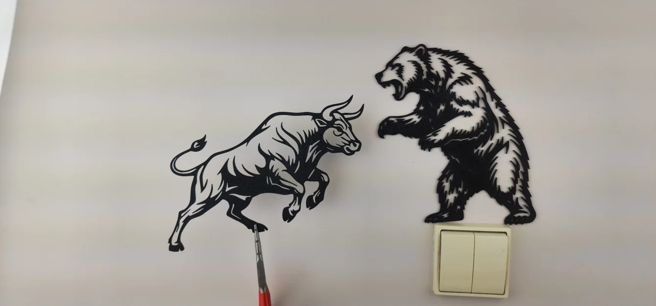 Tranh Treo Tường 2D Bull vs Bear (STL) - Image 4