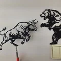 Tranh Treo Tường 2D Bull vs Bear (STL) - Thumbnail 4