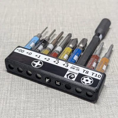 Giá giữ đầu vít 6.35mm (1/4) Hex Bit – Organizer snap-fit