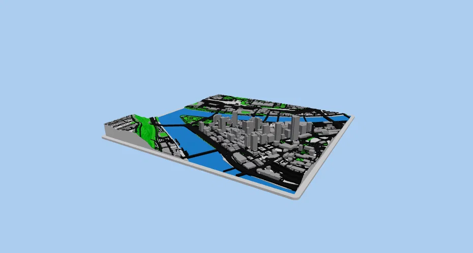 Mô hình 3D bản đồ thành phố Pittsburgh tinh xảo để bàn - Image 1