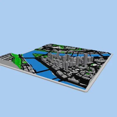 Mô hình 3D bản đồ thành phố Pittsburgh tinh xảo để bàn