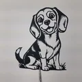 Tranh Treo Tường 2D Cún Con Dễ Thương (Cute Puppy Dog 2D Wall Art STL) - Thumbnail 3