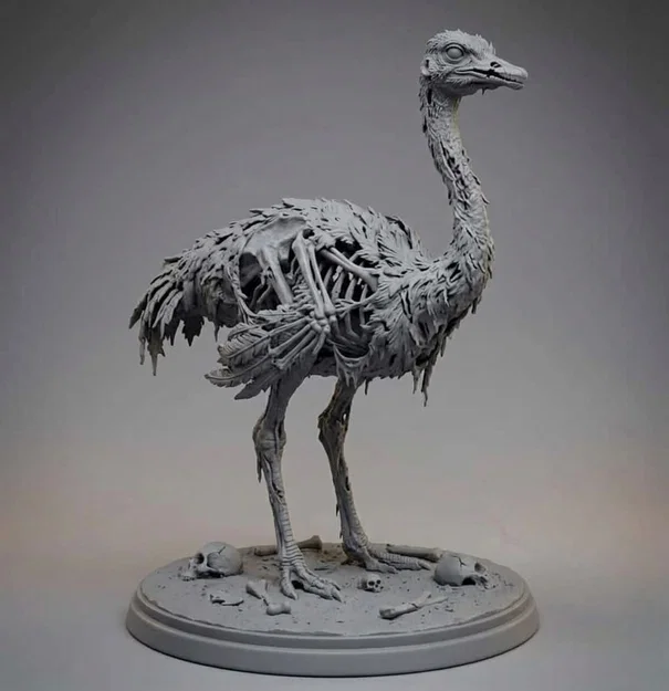 Mô hình 3D tượng đà điểu thây ma Zombie Ostrich sắc nét - Image 1