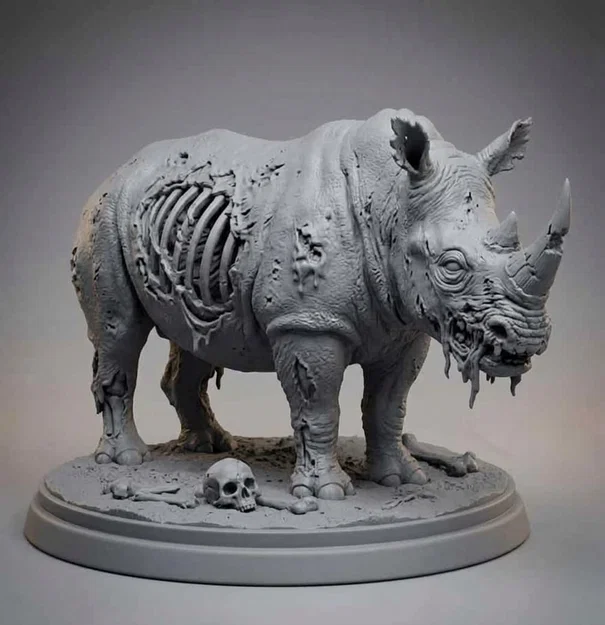 Tượng tê giác Zombie cực chất cho người đam mê in 3D - Image 1