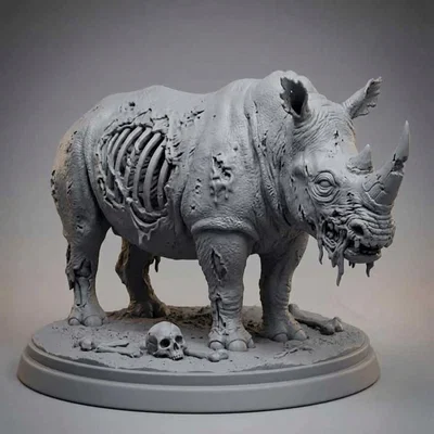 Tượng tê giác Zombie cực chất cho người đam mê in 3D