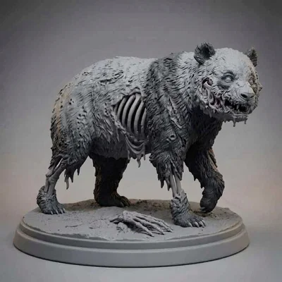 Mô hình tượng gấu trúc Zombie cực chi tiết cho người đam mê in 3D