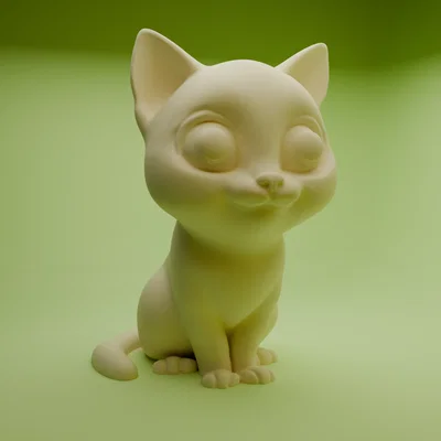Mô hình mèo hoạt hình dễ thương in 3D không cần support