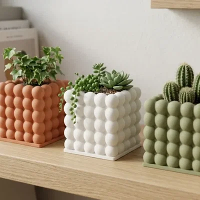 Bộ sưu tập chậu cây và hũ đựng đồ gia dụng 3D tiện ích
