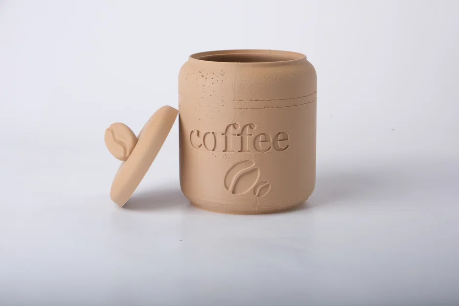 Hũ Đựng Cà Phê Có Nắp & Họa Tiết Hạt Cà Phê - Image 1