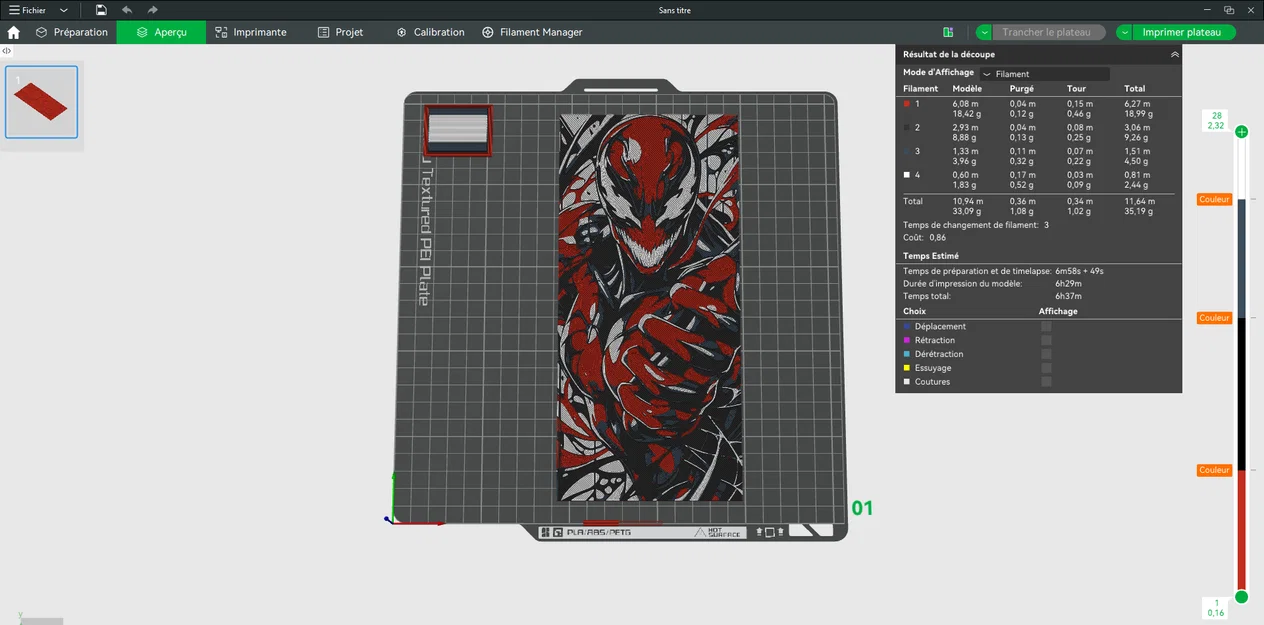 Carnage – Chân dung symbiote HueForge đa màu - Image 3