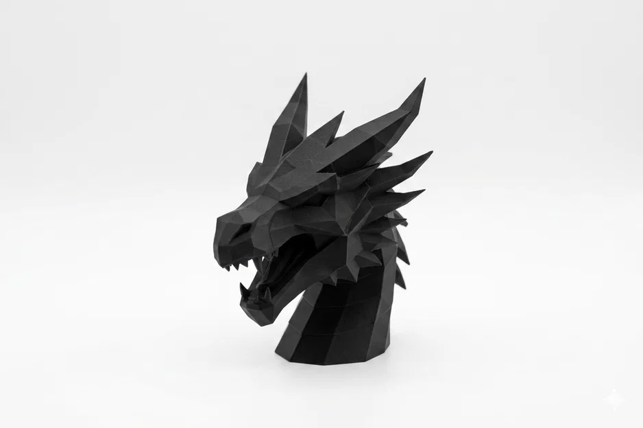 Mô hình đầu rồng phong cách Low Poly trang trí bàn làm việc - Image 4