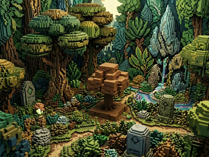 Cây Pixel (Phong cách Voxel) - Image 1