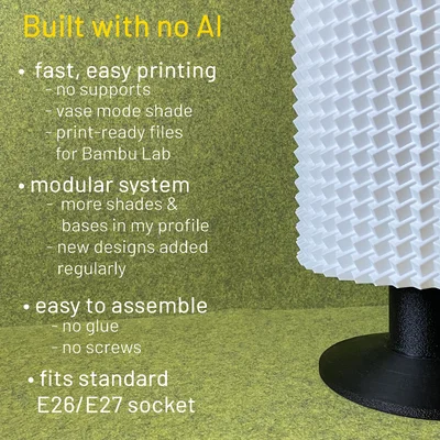 Đèn bàn chân pedestal – chụp cylinder họa tiết khối lập phương 3D nổi