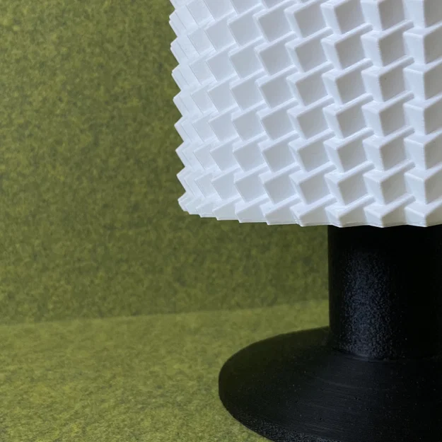 Đèn bàn chân pedestal – chụp cylinder họa tiết khối lập phương 3D nổi - Image 9