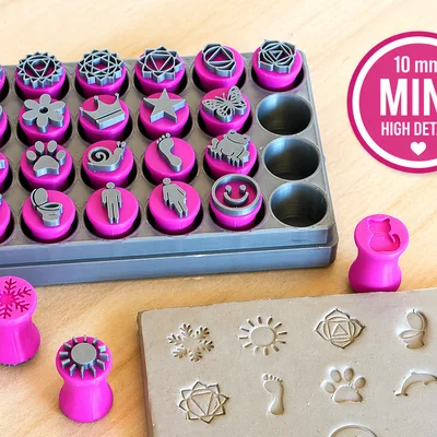 Bộ Mini Clay Stamp 10 mm – Chi tiết cao | Cần nozzle 0.2