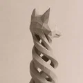 Tượng Cáo Low-Poly Xoắn Hiện Đại (Modern Twisted Fox Sculpture) - Thumbnail 2
