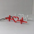 Móc khóa hình nhịp tim (Valentines heartbeat keychain) in 3D đẹp - Thumbnail 1