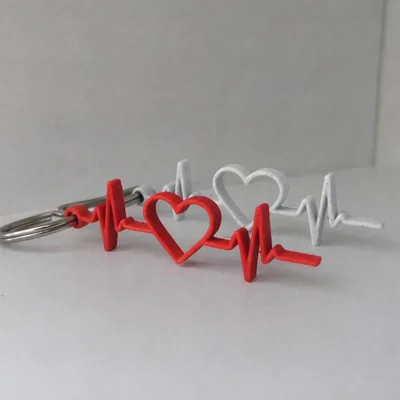 Móc khóa hình nhịp tim (Valentines heartbeat keychain) in 3D đẹp