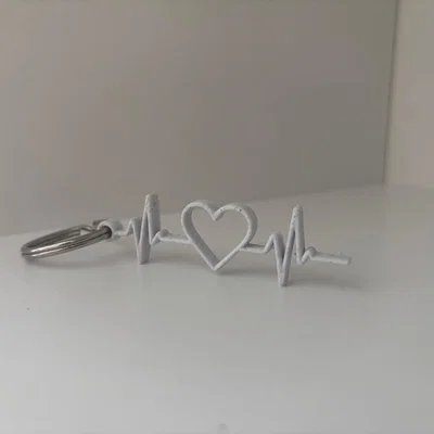 Móc khóa hình nhịp tim (Valentines heartbeat keychain) in 3D đẹp