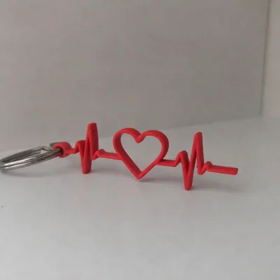 Móc khóa hình nhịp tim (Valentines heartbeat keychain) in 3D đẹp