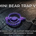 Mini Bear Trap V2 - Print-in-Place móc khóa không support - Hàm (Jaws) làm lại - Thumbnail 1