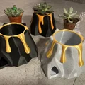 Chậu núi lửa (Volcano) cho sen đá – có thoát nước, lava rời - Thumbnail 2
