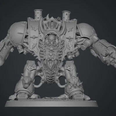 Mô hình Hellbrute phong cách Warhammer 40k đầy gai góc cho game tabletop
