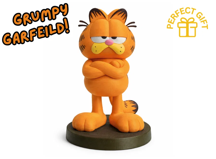 Mô hình 3D chú mèo Garfield đang cáu kỉnh siêu đáng yêu - Image 1