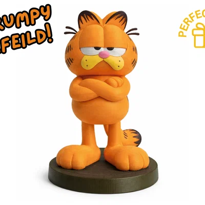 Mô hình 3D chú mèo Garfield đang cáu kỉnh siêu đáng yêu