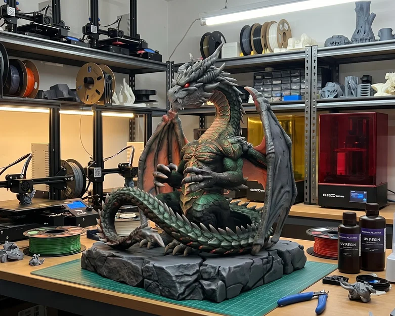 Rồng Hộ Vệ Cổ Đại – Tượng 3D Có Thể In - Image 1