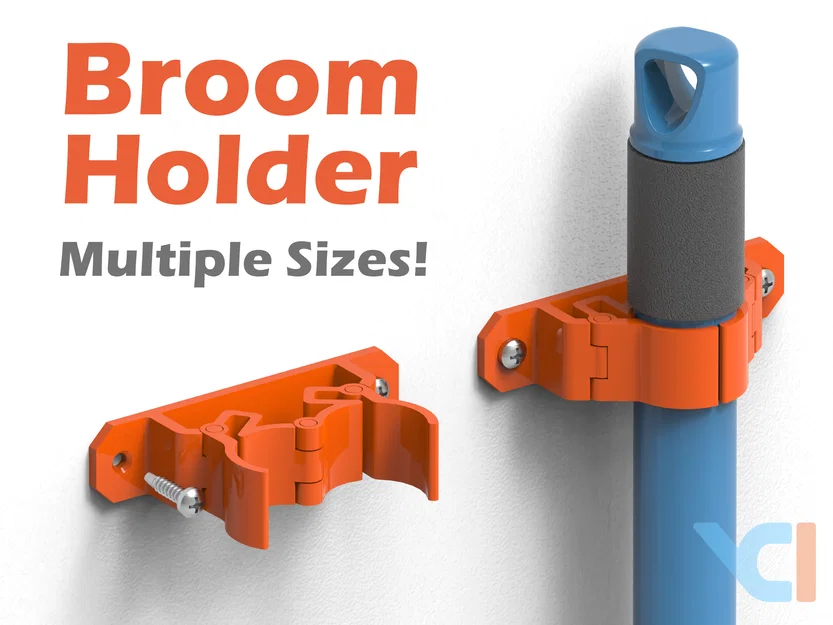 Giá treo chổi (Broom Holder) gắn tường dạng snap-fit - Image 1