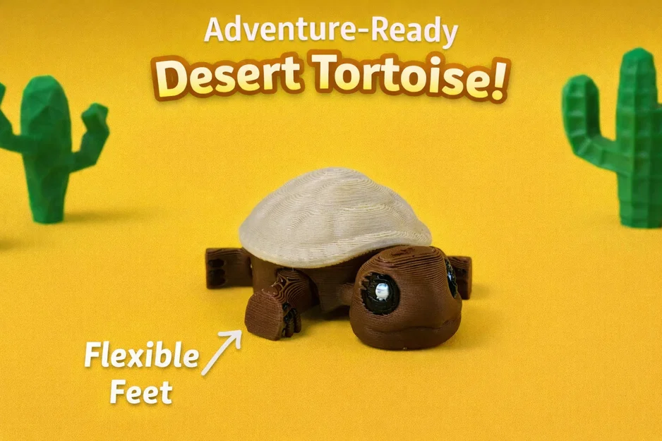 Rùa Sa Mạc – Figure Flexi Khớp Nối (Articulated) | Desert Tortoise - Image 1
