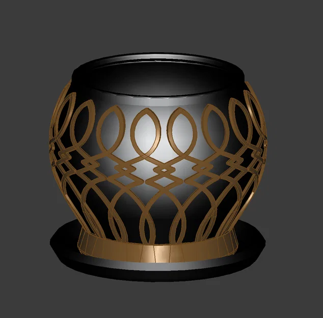 NORA Pflanzentopf – Chậu cây/Chậu bọc họa tiết ornament (STL) - Image 2