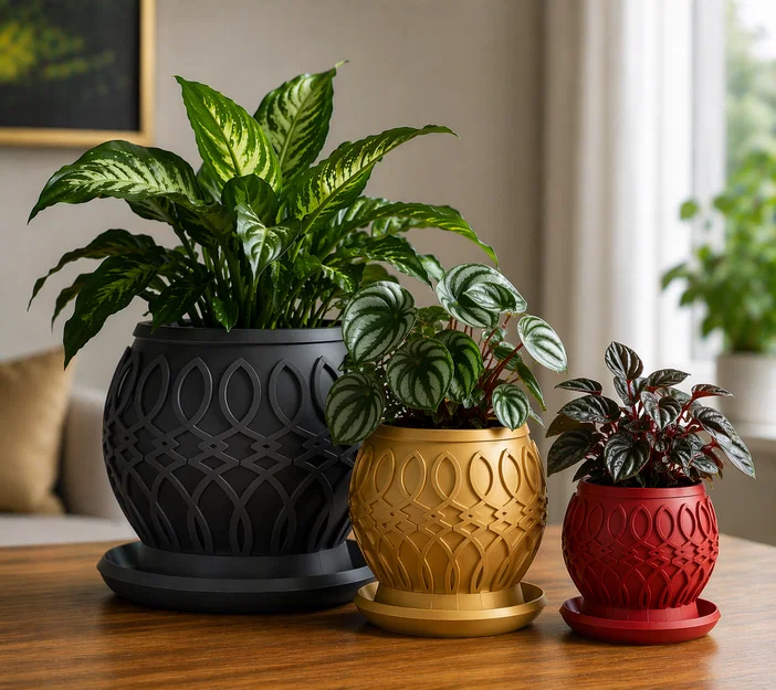 NORA Pflanzentopf – Chậu cây/Chậu bọc họa tiết ornament (STL) - Image 3