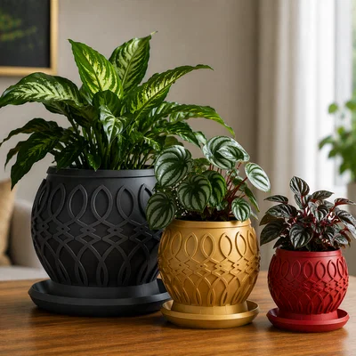 NORA Pflanzentopf – Chậu cây/Chậu bọc họa tiết ornament (STL)