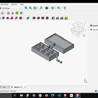 PillBox – Hộp đựng thuốc cơ khí in 3D (FreeCAD)