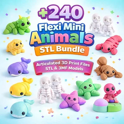 Pack mô hình 3D Mini Flexi Animals