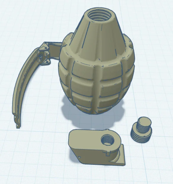 Mô hình quả lựu đạn in 3D lắp ghép chi tiết - Image 1