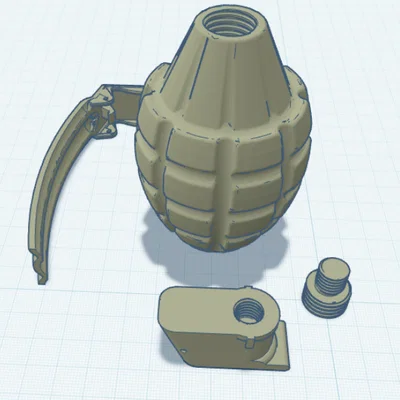 Mô hình quả lựu đạn in 3D lắp ghép chi tiết
