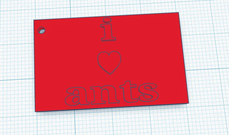 Mô hình thẻ trang trí I love ants cho người nuôi kiến 3D - Image 1