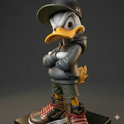 Mô hình Rapper Duck cá tính - Tải file in 3D chú vịt cực chất