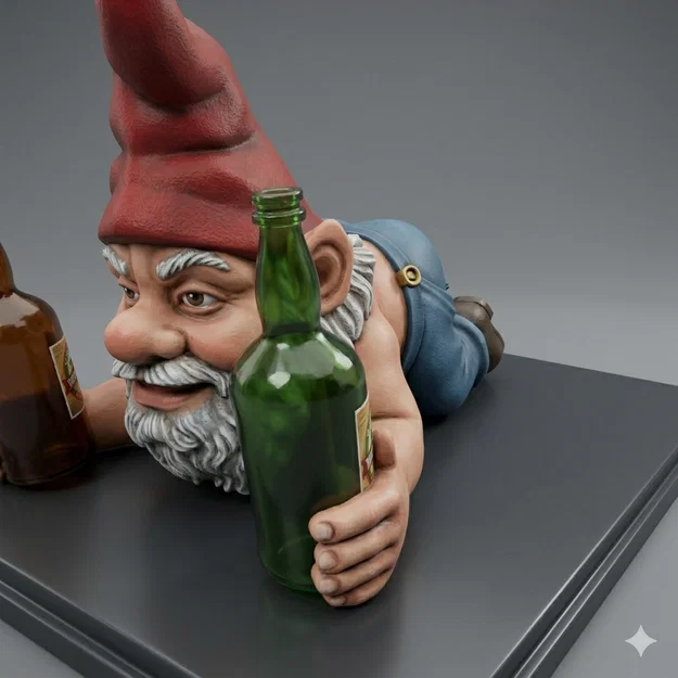 Mô hình chú lùn say xỉn (Drunk Gnome) - File in 3D độc đáo - Image 1